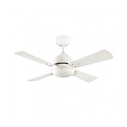 faro Plafonnier ventilateur Borneo Verre,acier Nickel satiné,, blanc 39,2 Cm