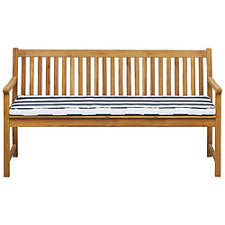 Beliani Banc avec coussin Bois d'acacia certifié 160 cm Bleu marine VIVARA