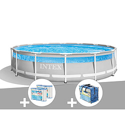 Kit piscine tubulaire Intex Prism Frame Clearview ronde 4,27 x 1,07 m + 6 cartouches de filtration + Bâche à bulles 