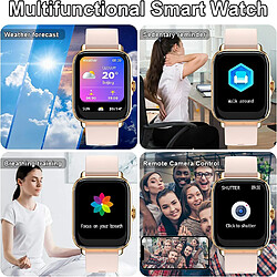 VANWIN Montre Connectée Femme Homme, Smartwatch Avec Appel Et Sms 1.7" Montre Tactile Bracelet Connecté Sport 28 Modes Ip67 Podomètre Moniteur Cardiaque Sommeil Trackers D'activité Pour Android Ios (Or)