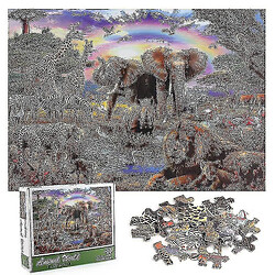 Universal Animal World Puzzle Decompression Game 1000 Pieces 