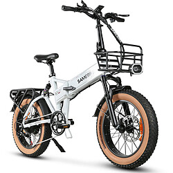 SAMEBIKE XWLX09-II Vélo électrique - moteur 1000W batterie 48V15AH autonomie 65KM frein à disque hydraulique - Blanc