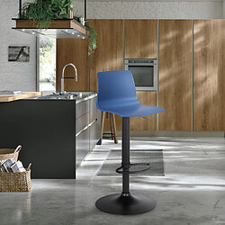 Tabouret bar de cuisine design noir mat réglable en hauteur Grand Soleil Imola Matt, Couleur: Bleu