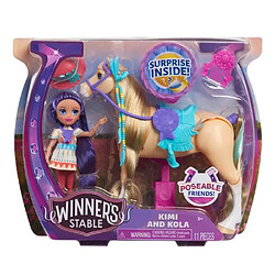 Winner'S Winners Stable, Coffret Cheval articulé et Poupée avec accessoires, 11 pieces, Modele Kimi & Kola