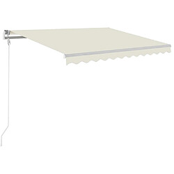 Maison Chic Auvent automatique de porte,store banne,Marquise Brise-soleil avec capteur de vent et LED 300x250 cm Crème -GKD47971