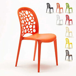 Ahd Amazing Home Design Chaise salle à manger café bar restaurant jardin polypropylène empilable Design WEDDING Holes Messina, Couleur: Orange