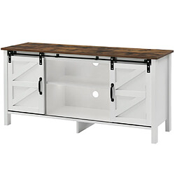 ComfortXL Meuble Bas De Salon Salle À Manger En Bois Blanc - 120*40*60.5cm