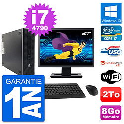 PC HP 600 G1 SFF Ecran 27" Intel Core i7-4790 RAM 8Go Disque 2To Windows 10 Wifi · Occasion 