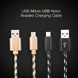 Câble de charge micro USB Câble de données de charge Câble de liaison micro USB Câble de données Sync en nylon tressé pour Samsung