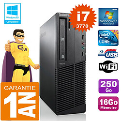 PC Lenovo M92p SFF Core I7-3770 Ram 16Go Disque 250 Go Graveur DVD Wifi W7 · Occasion 