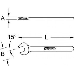 KS TOOLS 117.1510 Clé à fourche plate isolée, Ø10 mm