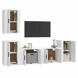 Avis Maison Chic Ensemble de meubles TV 5 pcs pour salon - Blanc brillant Bois d'ingénierie -MN88413