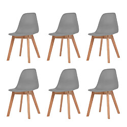 vidaXL Chaises à manger lot de 6 Gris Plastique 