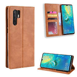 Etui en PU style vintage marron pour votre Huawei P30 Pro 