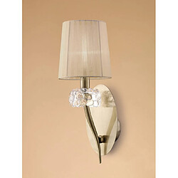 Luminaire Center Applique murale Loewe avec interrupteur 1 Ampoule E14, laiton antique avec Abat jour bronze