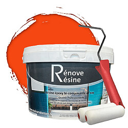 Pok Peinture Résine multisupport Intérieur 0,5L Peinture Résine multisupport Intérieur 0,5L - Faïence, Carrelage, Douche, Baignoire 5m² - RAL 2004 Orangé pur + Kit d'application OFFERT