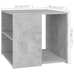 Acheter vidaXL Table d'appoint gris béton 50x50x45 cm bois d'ingénierie