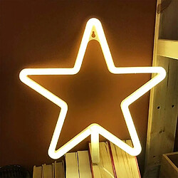 Universal LED Neon Sign Lampe Murale Chaleureuse Décoration De Salle Allumée Chambre Enfant Vacances Bar Fête Mariage Noël (Star)