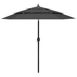 ComfortXL Parasol à 3 Niveaux Avec Mât En Aluminium Anthracite 2,5 M 