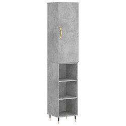 Maison Chic Buffet,Meuble de Rangement,commode pour salon,Cuisine Gris béton 34,5x34x180 cm Bois d'ingénierie -MN91359