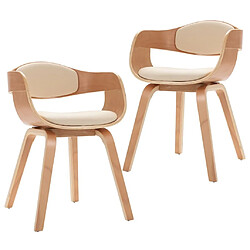 Maison Chic Lot de 2 Chaises à manger,Chaise pour cuisine,Solide Structure bois courbé et similicuir -MN21603