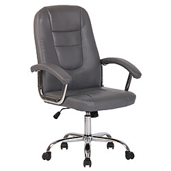 Decoshop26 Fauteuil de bureau sur roulettes design moderne et confortable en synthétique gris BUR10606