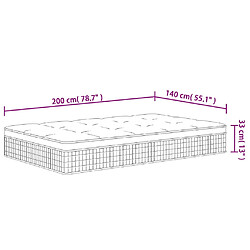 vidaXL Matelas à ressorts ensachés moyen plus 140x200 cm pas cher