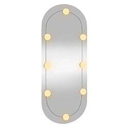 Acheter Maison Chic Miroir mural avec lumières LED | Miroir Décoration pour Maison Salle de Bain 30x70 cm verre ovale -GKD13715