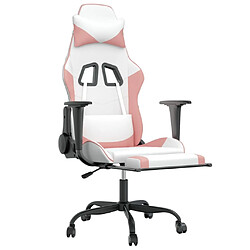 Avis Maison Chic Chaise de jeu, Chaise gaming de massage avec repose-pied, Fauteuil gamer,Chaise de Bureau Blanc rose Similicuir -GKD11700