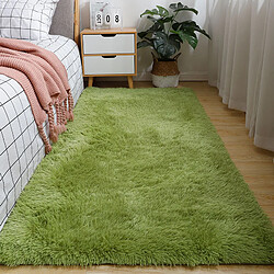 LUUCOZK Tapis à poils longs doux et moelleux pour chambre à coucher et salon - Vert gazon-40cmx120cm