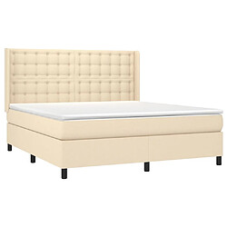 Avis vidaXL Sommier à lattes de lit matelas et LED Crème 160x200 cm Tissu