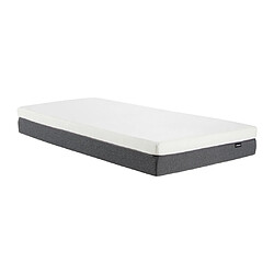 Vente-Unique Ensemble 90 x 190 cm sommier coffre blanc + matelas mousse HD 7 zones et accueil mémoire de forme déhoussable ép.25cm - RIAU de YSMÉE