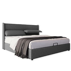 ComfortXL Lit Avec Têtières Ajustables Et Rangement Pratique Lit Double 160x200 Cm