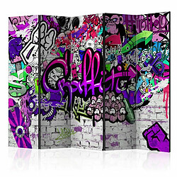 Paris Prix Paravent 5 Volets Purple Graffiti 172x225cm