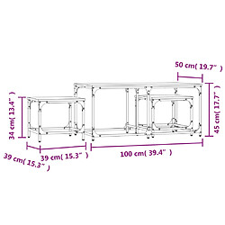 vidaXL Tables basses gigognes 3 pcs noir bois d'ingénierie pas cher