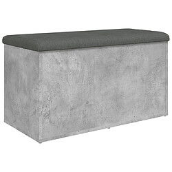 Maison Chic Banc de rangement | Meuble de rangement d'Entrée | Coffres d'Intérieur gris béton 82x42x45 cm bois d'ingénierie -MN92662