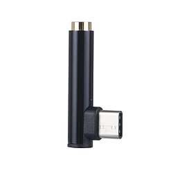 Wewoo Adaptateur Ecouteur noir Type-C Mâle à 3.5mm Femelle L-Type Stéréo Audio Jack Jack