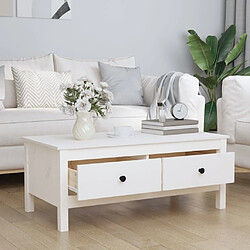 Avis Maison Chic Table basse,Table Console Table d'appoint, Table pour salon Blanc 100x50x40 cm Bois massif de pin -MN60833