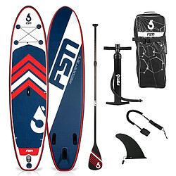 Jt2D Paddle gonflable AMBITION 10'4 - 317x76x15 cm - Stand up paddle avec pagaie, leash, pompe, anneaux de kayak et sac de transport 