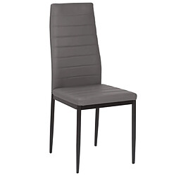 Avis Idmarket Lot de 6 chaises ROMANE grises pour salle à manger