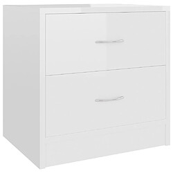 Maison Chic Table de chevet,Table de Nuit,Meuble de Rangement Blanc brillant 40 x 30 x 40 cm Aggloméré