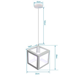 Stoex 2PCS Suspension Lustre en Forme de Cube Suspension Luminaire Moderne Plafonnier Rétro Vintage Blanc pas cher