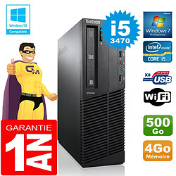 PC Lenovo M92p SFF Core I5-3470 Ram 4Go Disque 500 Go Graveur DVD Wifi W7 - Occasion