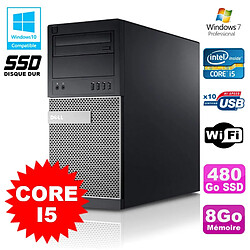 PC Tour Dell Optiplex 790 Core I5 3.1Ghz 8Go Disque 480Go SSD DVD WIFI Win 7 · Occasion 