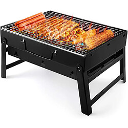 Euro Mega Grill Barbecue Pliable au Charbon de Bois en Acier Inoxydable BBQ pour Jardin Terrasse Pique-Nique Camping Voyage (36 x 29 x 7.5 cm) 