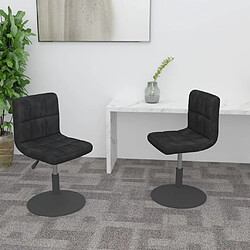 vidaXL Chaises pivotantes à manger lot de 2 noir velours