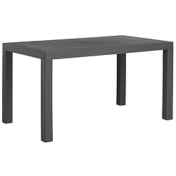 Beliani Table de jardin 140 x 80 cm Matériaux synthétiques Gris graphite FOSSANO