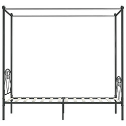 Avis vidaXL Cadre de lit à baldaquin sans matelas gris métal 120x200 cm