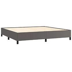 Avis vidaXL Cadre de lit sans matelas gris 200x200 cm similicuir