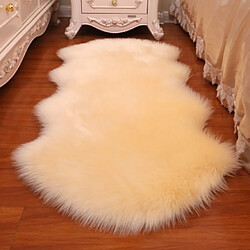 LUUCOZK Tapis moelleux en fausse fourrure Tapis à poils longs pour chambre à coucher SalonChambre-Beige-60x100cm